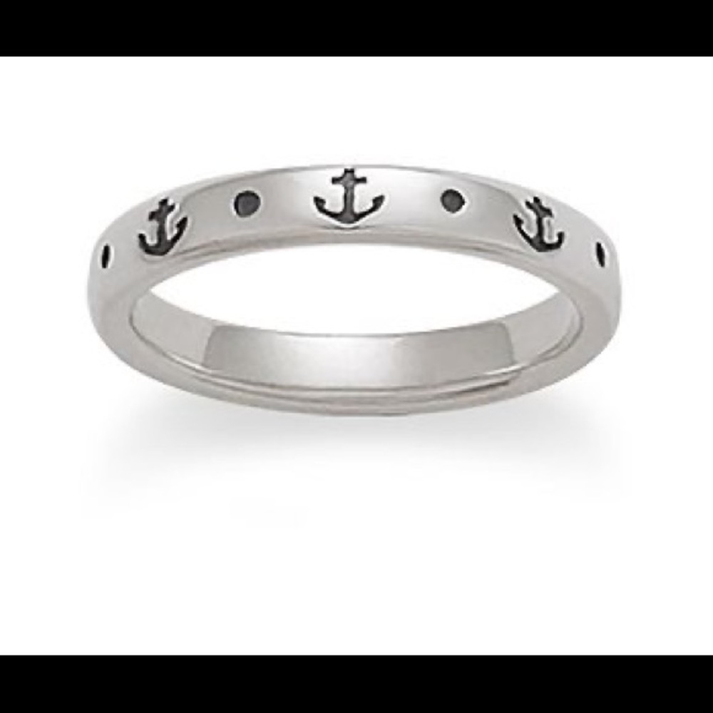 Retired James Avery sterling silver stackable anchor ring